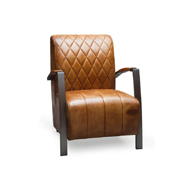 Vintage lounge chair made of buffalo leather and metal | Model DIAMOND