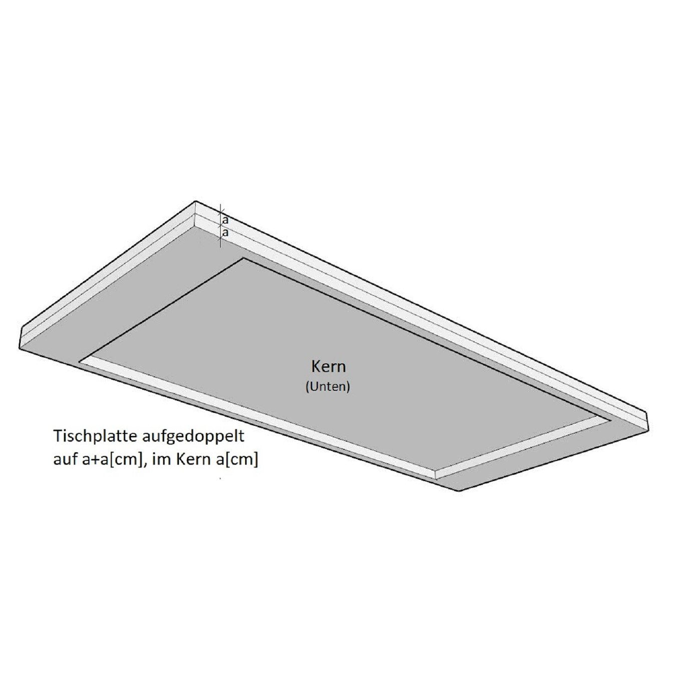 Teddy Tisch Tischplatten Dicke Ansicht